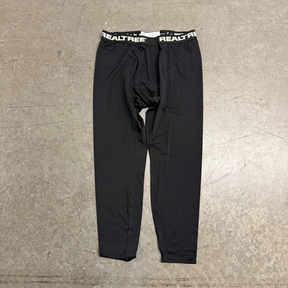 Realtree Mens Black Performance Thermal Base Layer Leggings Size Medium 32-34‎